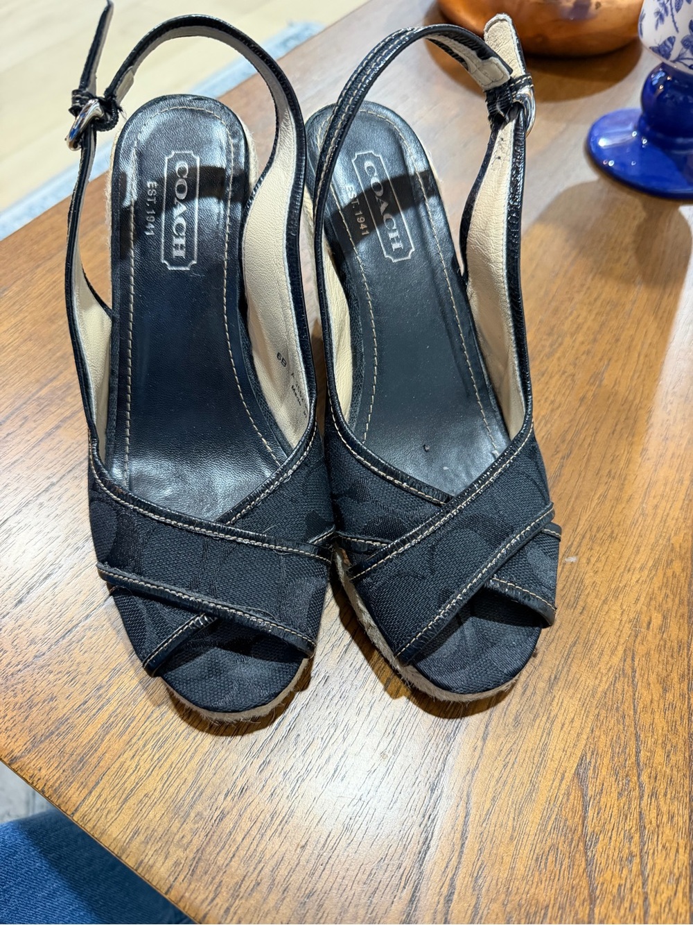 Coach Kara Jacquard Espadrille Wedge Sandals